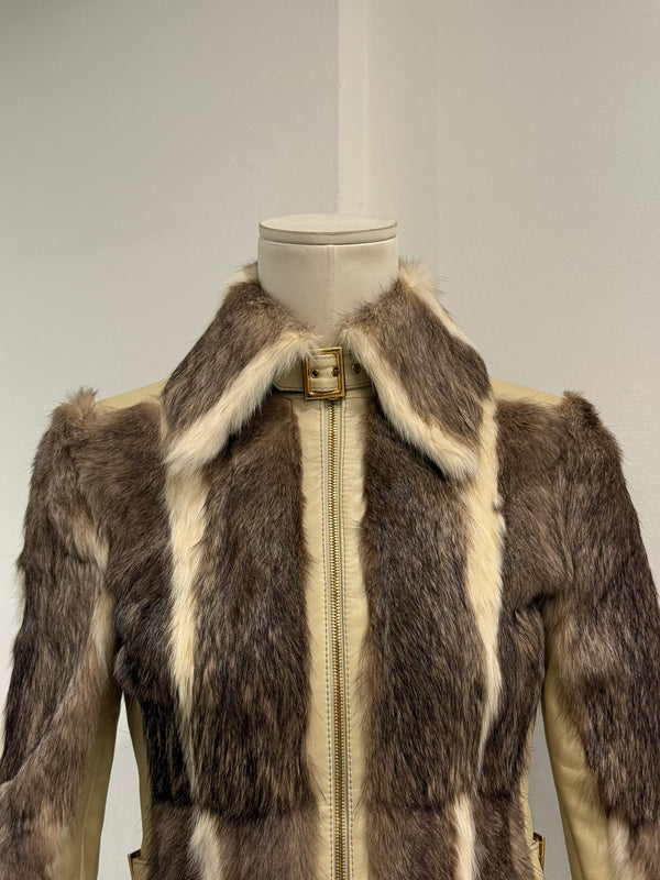 A/W2001 Dolce & Gabbana fur & leather biker jacket