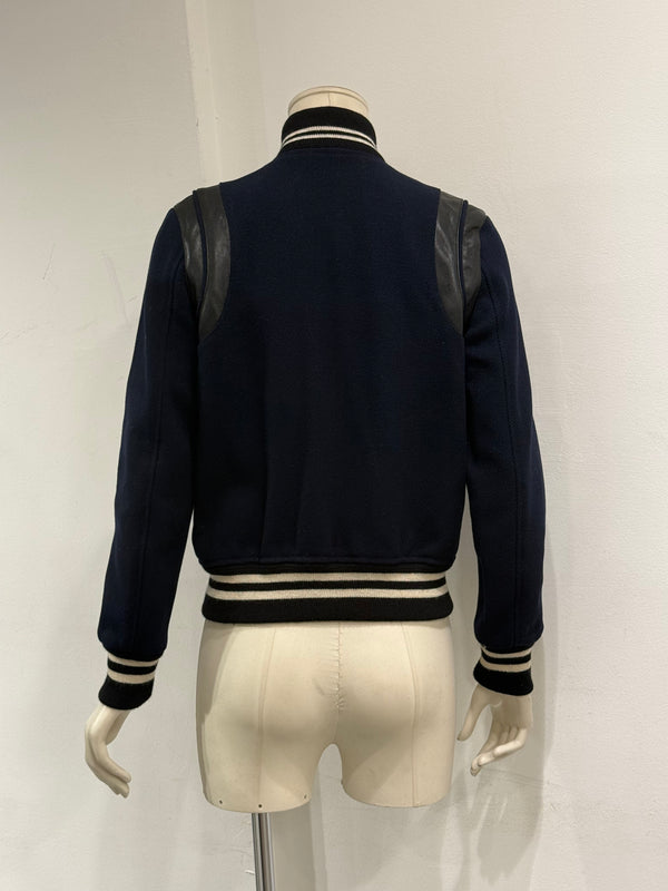 2014 Saint Laurent by Hedi Slimane teddy varsity jacket