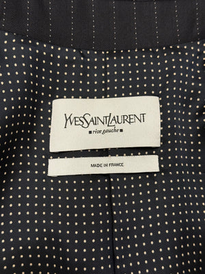 2004 Yves Saint Laurent pinstripe double breasted cropped blazer