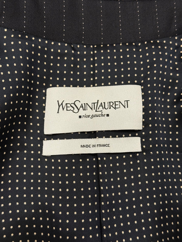 2004 Yves Saint Laurent pinstripe double breasted cropped blazer