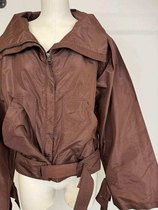 F/W 2002 Gucci by Tom Ford Brown Silk Baggy Kimono Jacket