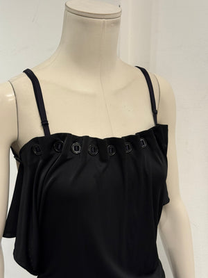 2000s Plein Sud buttons cowl-neck long evening dress