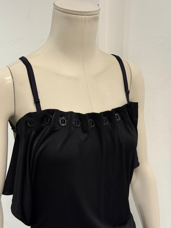 2000s Plein Sud buttons cowl-neck long evening dress