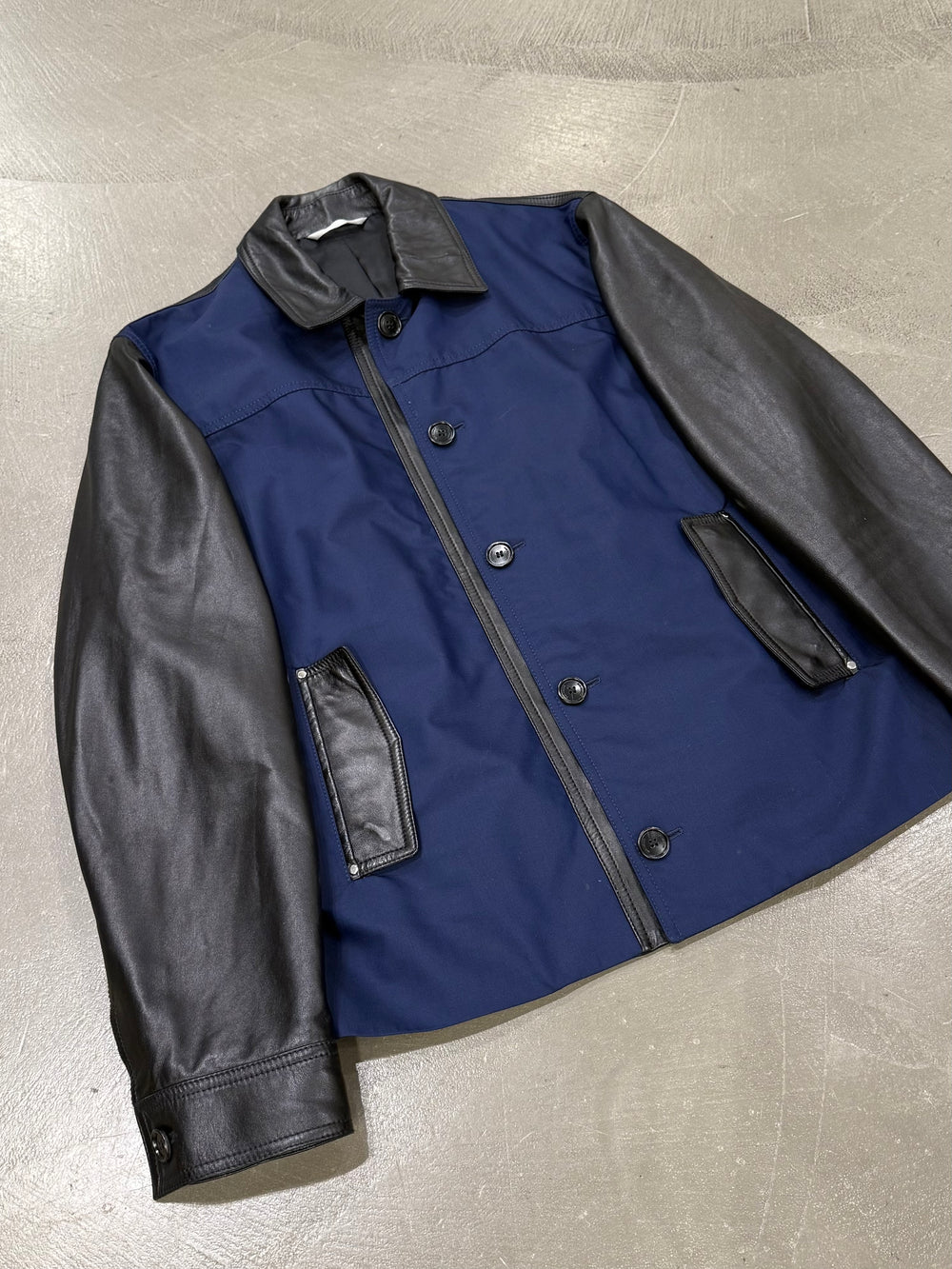 2010s Dior hybrid varsity leather jacket