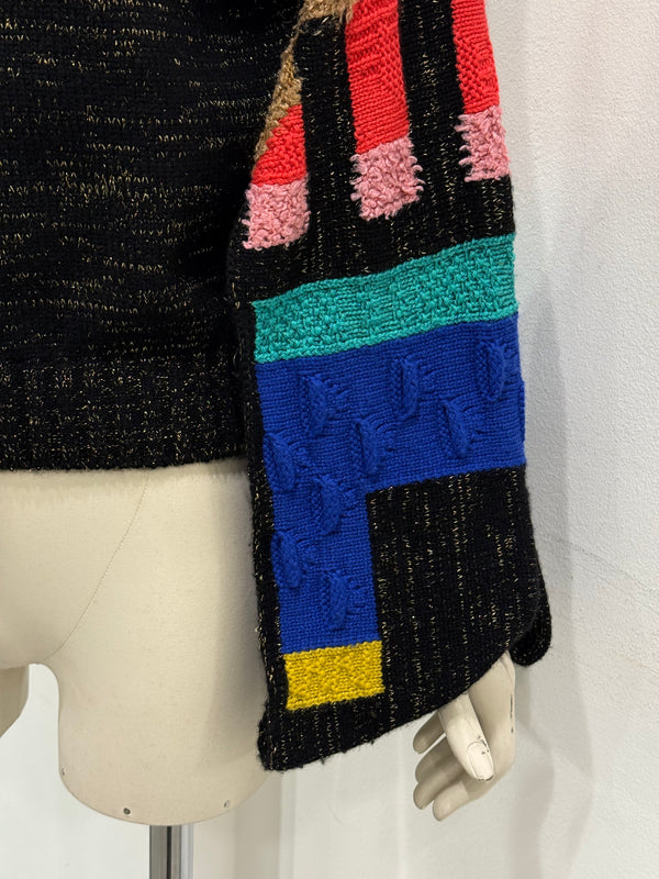 F/W1994 Chanel geometric color-block intarsia sweater
