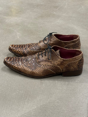 2000s Dolce & Gabbana printed leather derby shoes