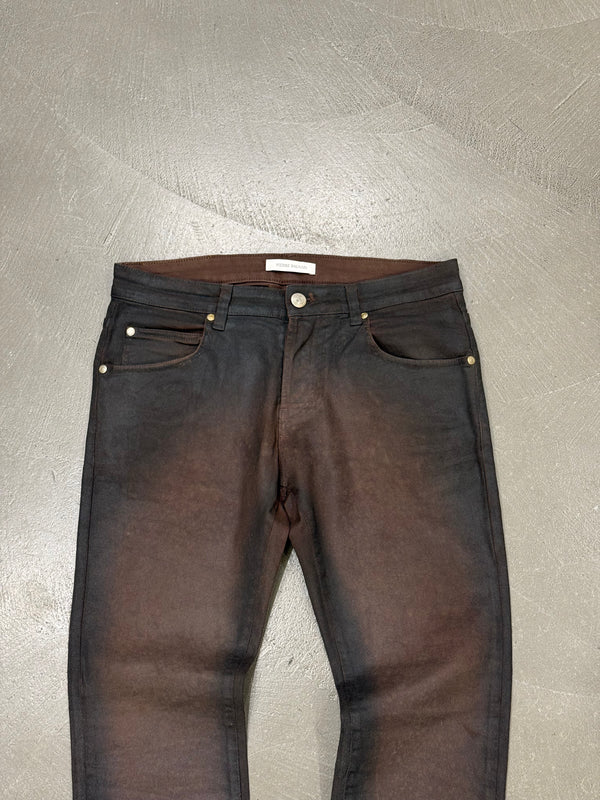 Pierre Balmain waxed faded jeans