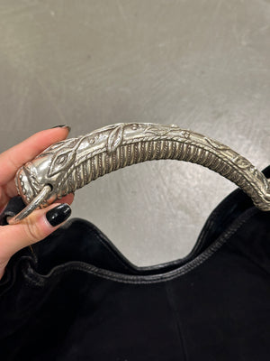 2002 Yves Saint Laurent Mombasa black suede bag