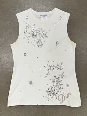 S/S2004 Christian Dior by John Galliano embellished logo top