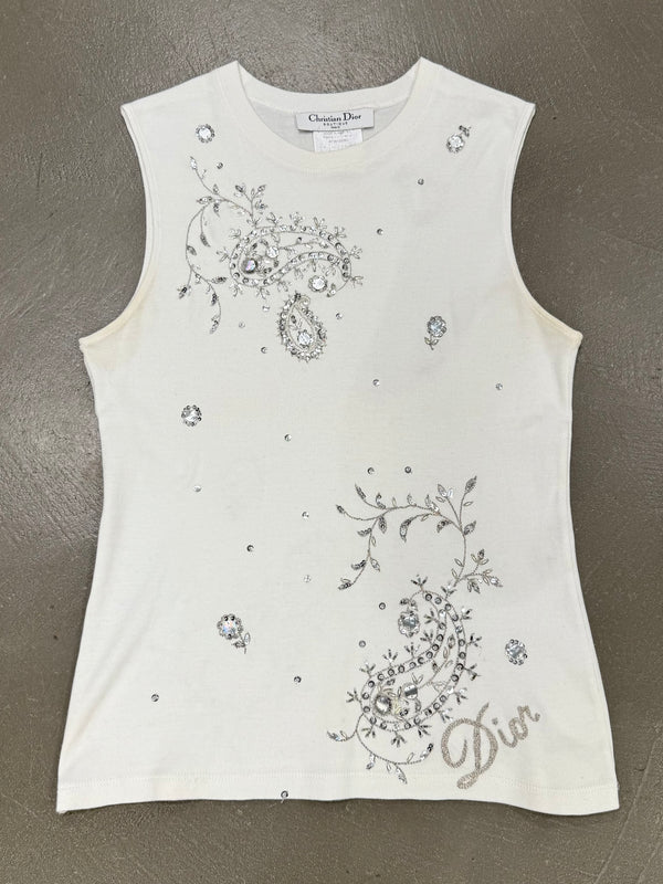 S/S2004 Christian Dior by John Galliano embellished logo top
