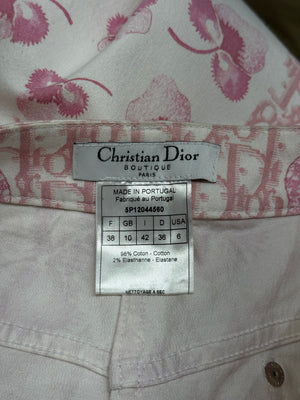 2000s Christian Dior by Galliano capri monogram pants