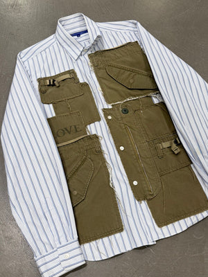 2000s Junya Watanabe cargo-pocket striped shirt