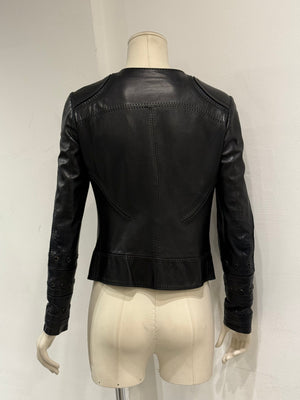 S/S2004 Gucci by Tom Ford collarless panel leather jacket