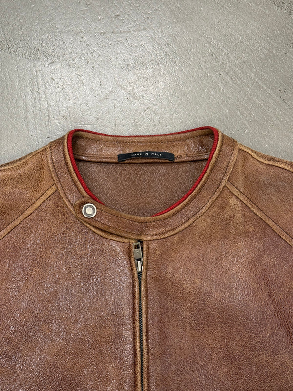 S/S2003 Gucci by Tom Ford distressed runway leather jacket