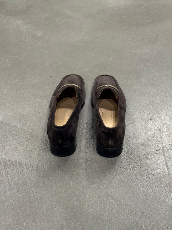 1996 Gucci by Tom Ford  logo suede loafers