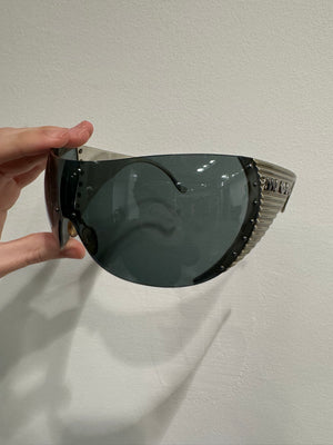 2002 Dior by John Galliano silver ski mask sunglasses
