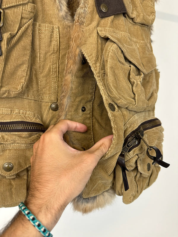 AW2002 Dolce & Gabbana cargo fur vest