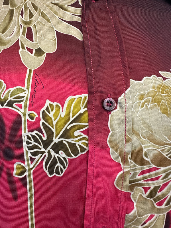 SS2001 Gucci by Tom Ford Chrysanthemum silk shirt