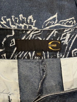 2000s Cavalli paisley print flare jeans