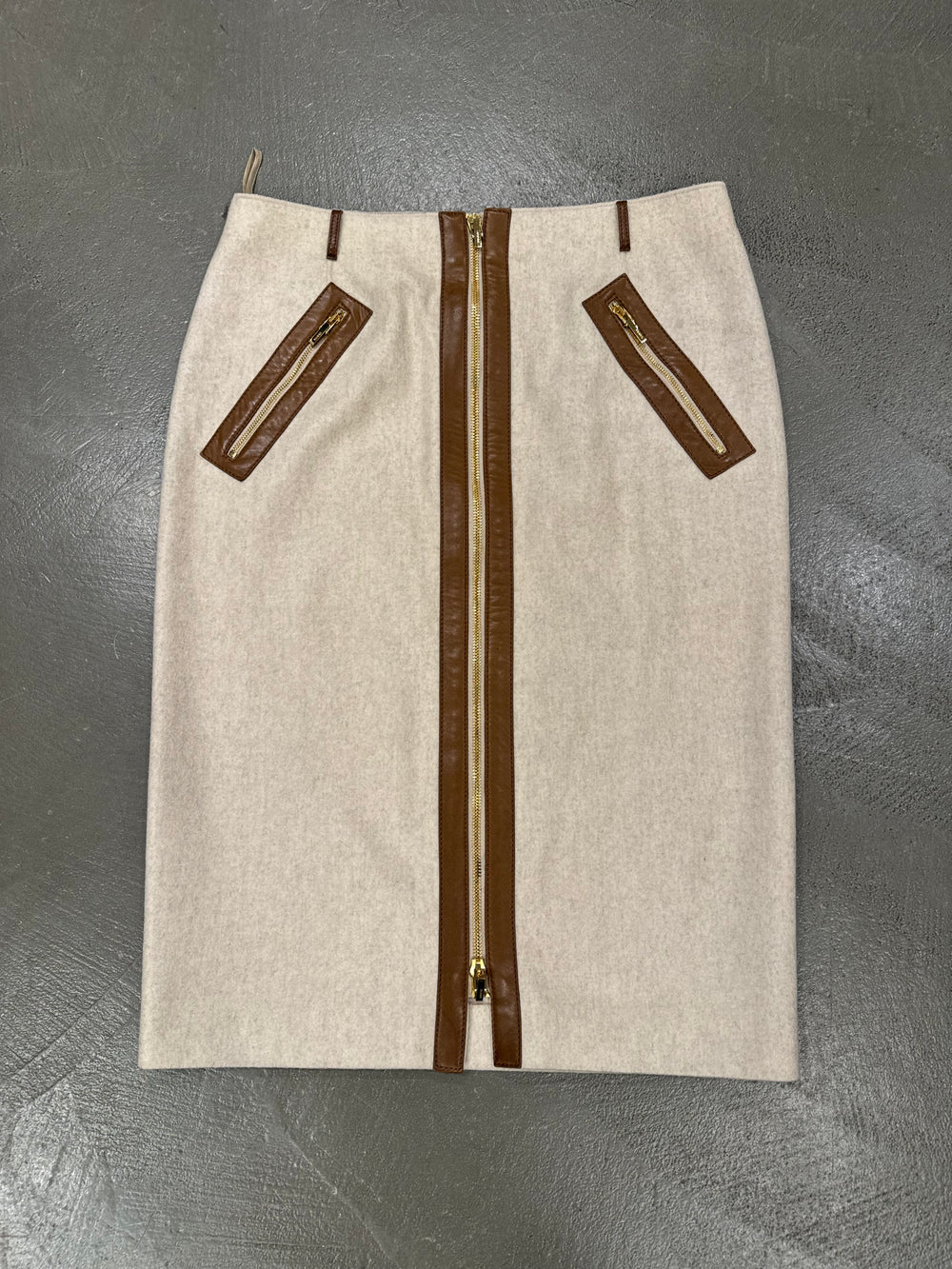A/W2000 Gucci by Tom Ford wool and cachemire pencil skirt