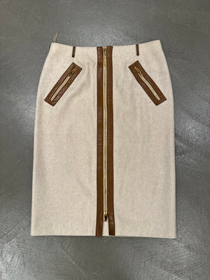 A/W2000 Gucci by Tom Ford wool and cachemire pencil skirt