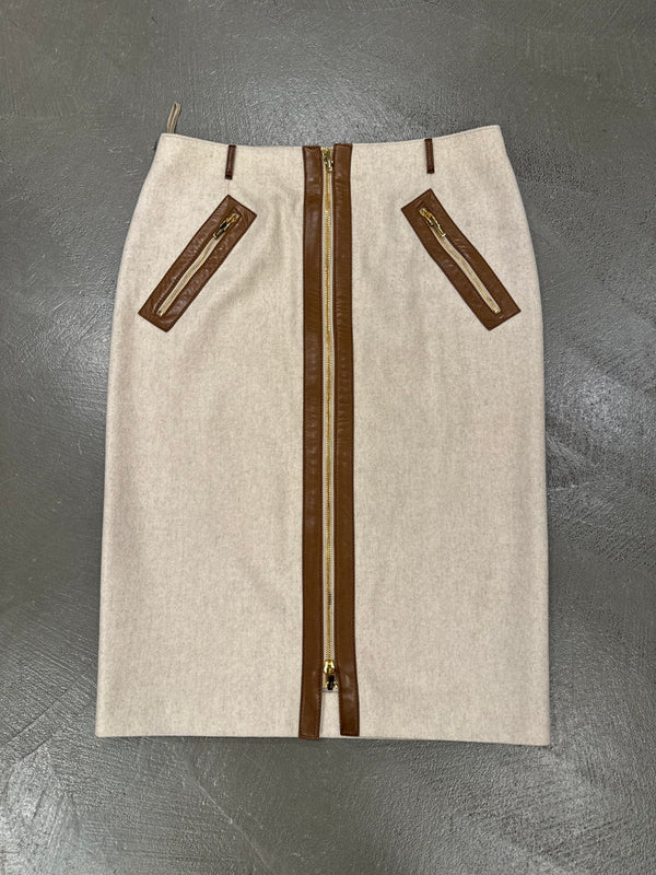 A/W2000 Gucci by Tom Ford wool and cachemire pencil skirt