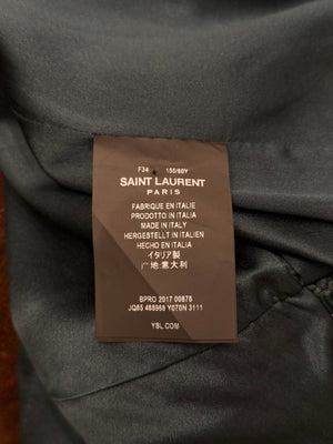 2017 Saint Laurent asymmetric draped ruffle skirt