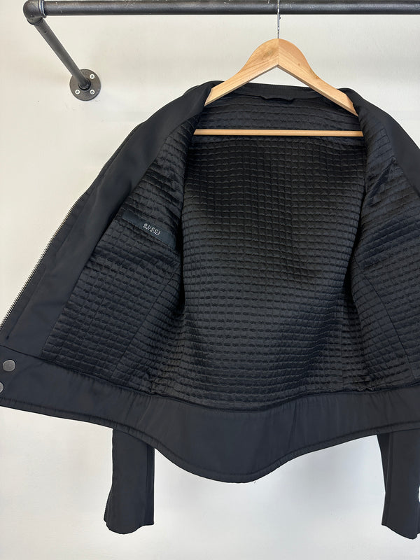2000s Gucci by Tom Ford paneled moto jacket