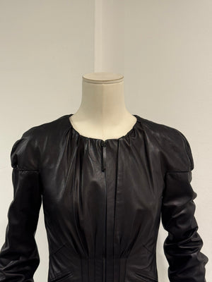 S/S2003 Gucci by Tom Ford corseted cropped runway leather jacket