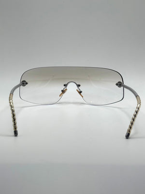 2000s Chanel mask visor sunglasses