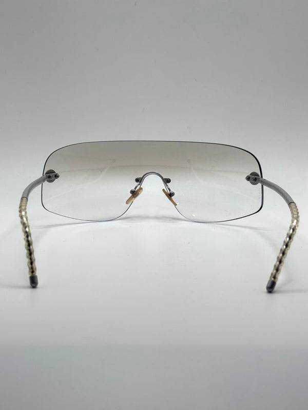 2000s Chanel mask visor sunglasses