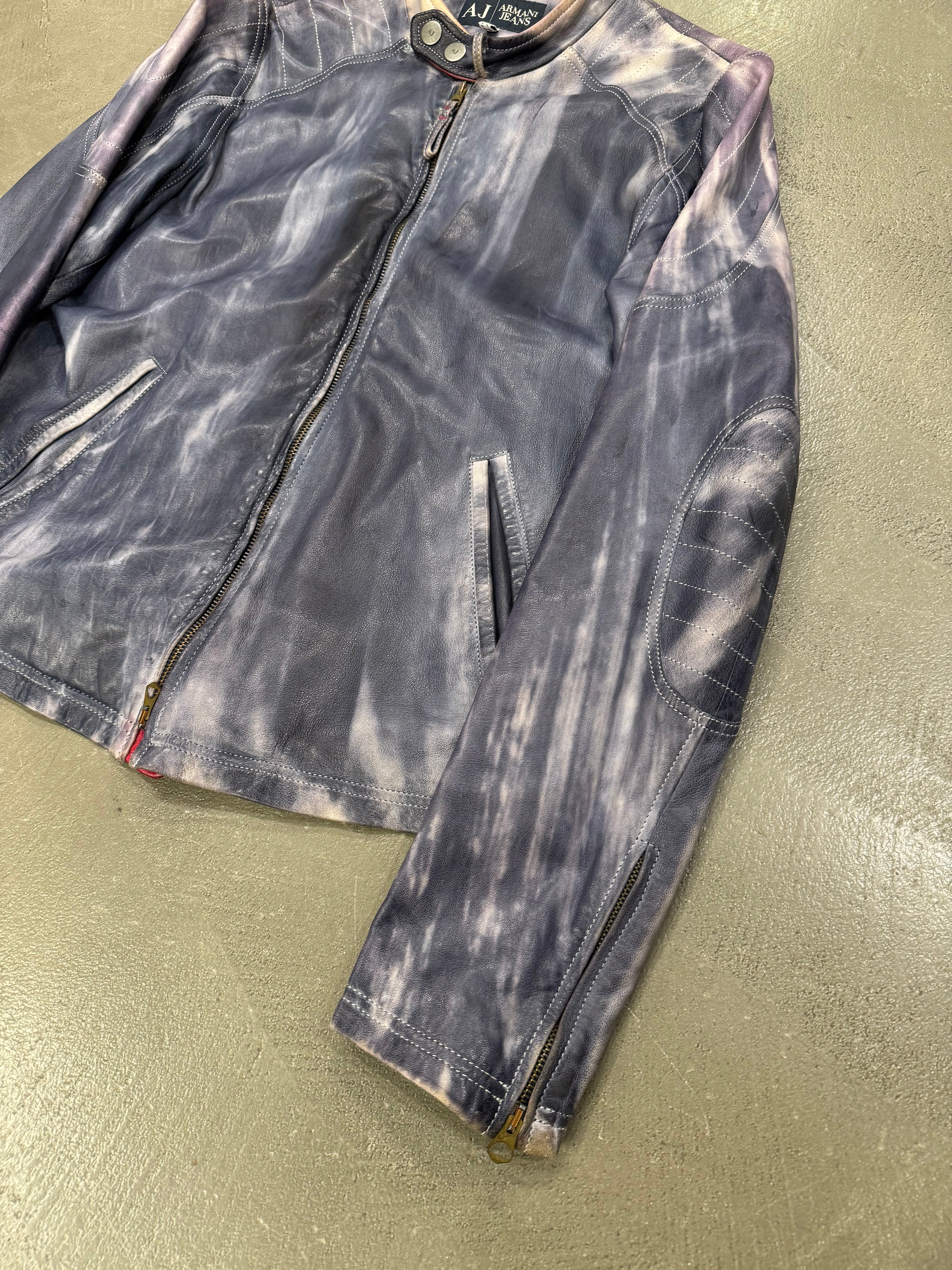 2000s Armani tie dye leather jacket