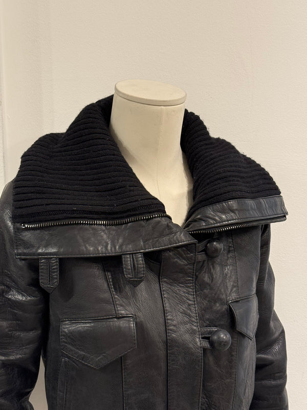 A/W2002 Balenciaga by Nicolas Ghesquiere runway aviator leather jacket