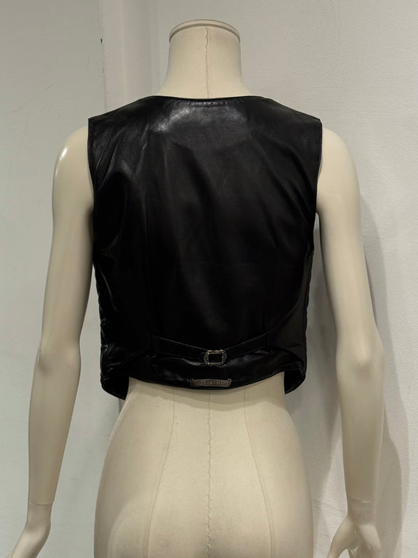 1990s Chrome Hearts leather vest