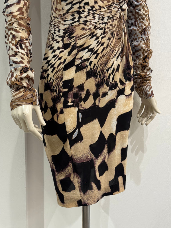 2003 Roberto Cavalli geometric psychedelic dress