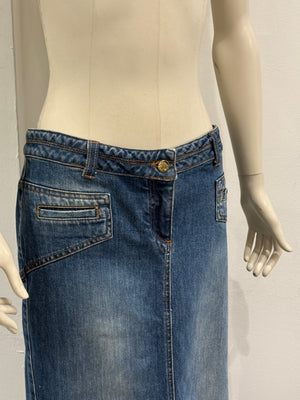 2008 Roberto Cavalli long denim skirt