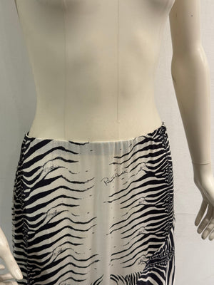 1999 Roberto Cavalli zebra print skirt