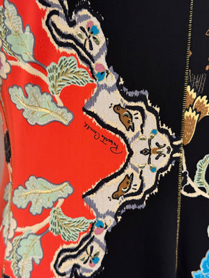 S/S 2003 Roberto Cavalli “chinoiseire” floral print dress