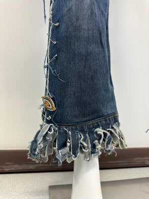 S/S 2001 Dolce & Gabbana safety pin punk jeans with broches
