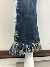 Load image into Gallery viewer, S/S 2001 Dolce &amp; Gabbana safety pin punk jeans with broches
