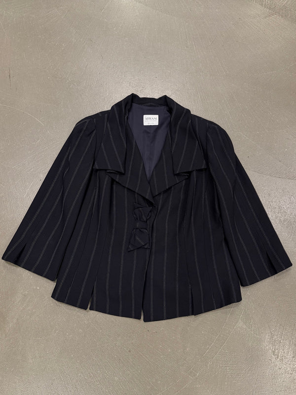 2006 Armani pinstripe peplum blazer jacket