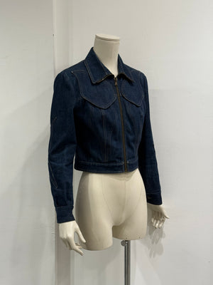A/W2002 Dolce & Gabbana paneled floral denim jacket