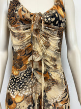 Load image into Gallery viewer, SS2004 Roberto Cavalli feather print silk dress
