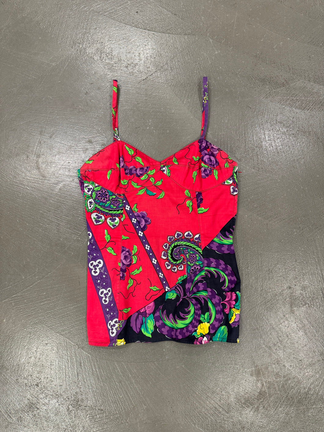 1990s GIANN VERSACE bandana corset style top