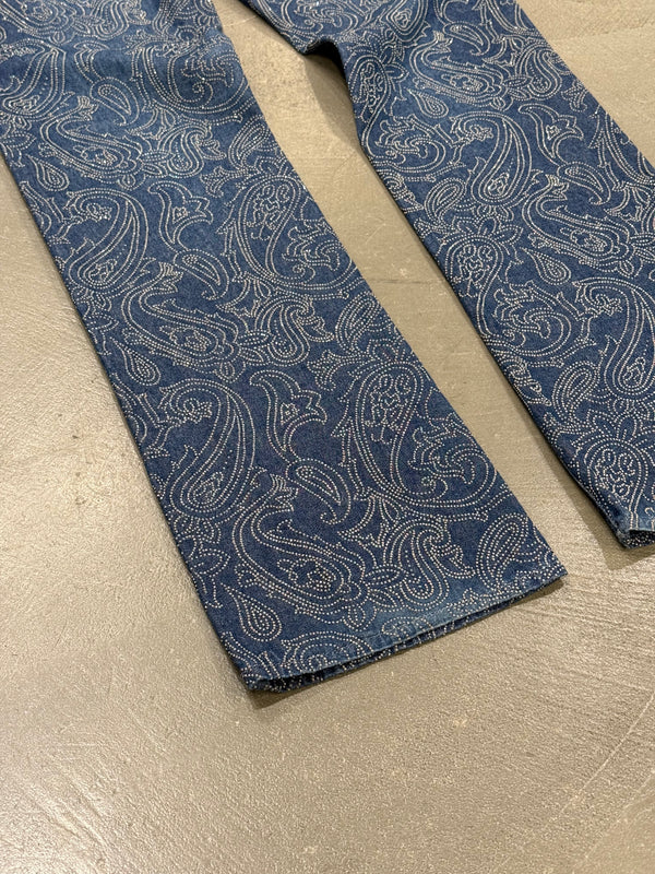 2000s Versace embellished flared denim