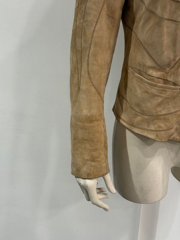 2002 Roberto Cavalli butterfly lace-up leather jacket