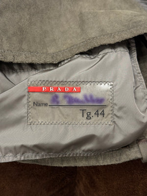 2000s Prada moto lace leather jacket