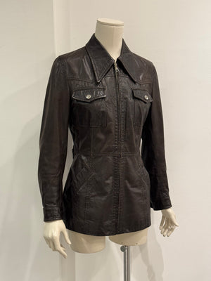 1990s Dolce & Gabbana leather belted coat
