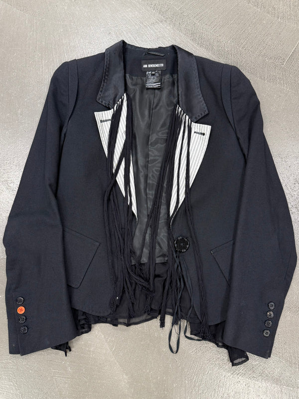 S/S2005 Ann Demeulemeester deconstructed fringe blazer