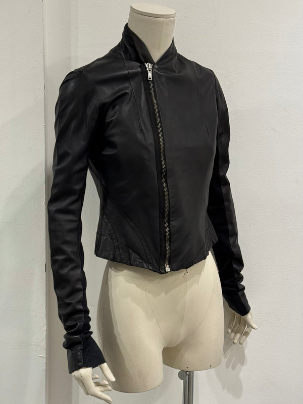 Rick Owens cropped leather jacket